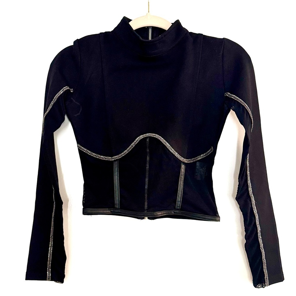 Manière De Voir Black cropped corset top